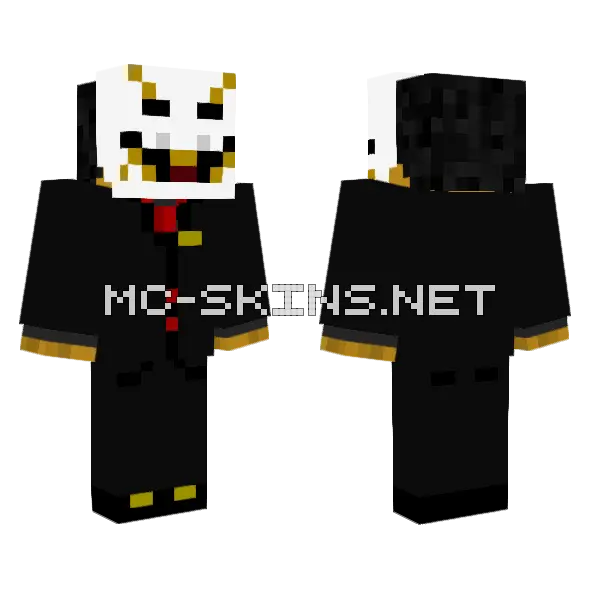 Cptvtuber Black Suit Minecraft skin, front and back
