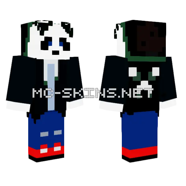 Cranda Creeper Panda Minecraft skin, front and back