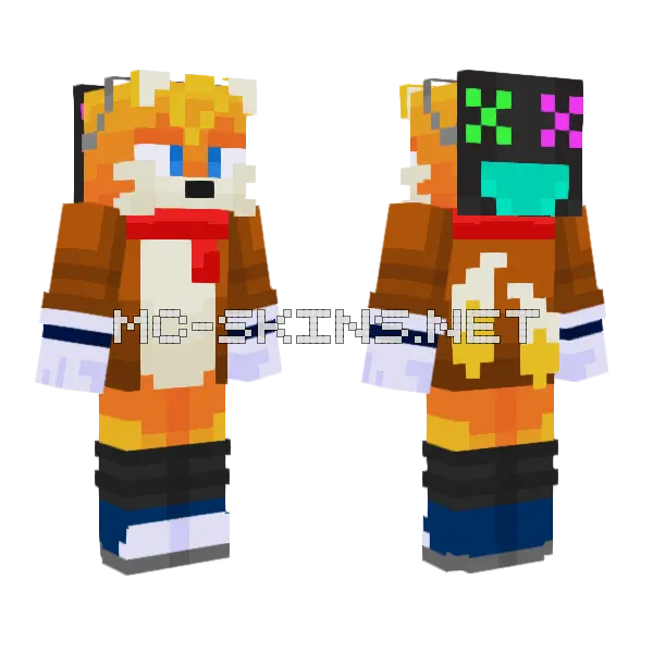 Crash Bandicoot Minecraft skin, front and back