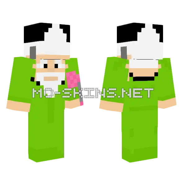 Crawly The Gnome Wizard Minecraft skin, front and back