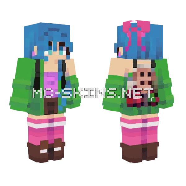 Crayon Girl Skin Minecraft skin, front and back