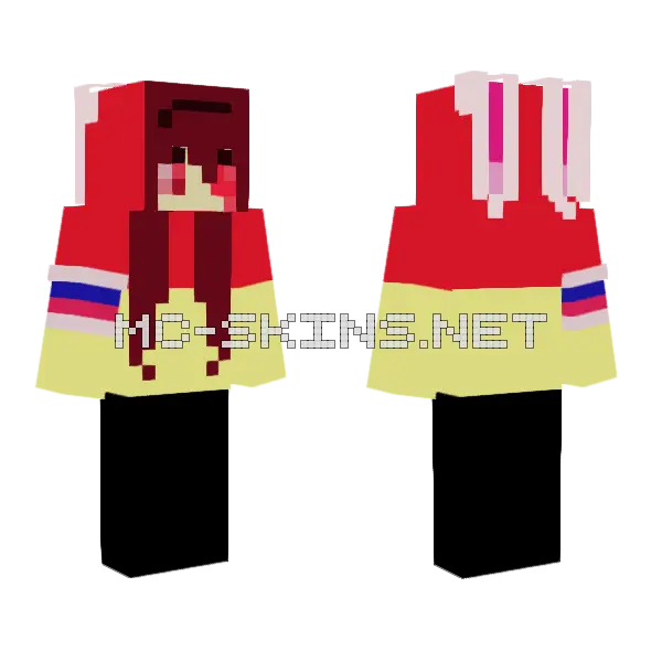 Crazy German Girl Minecraft skin, front and back