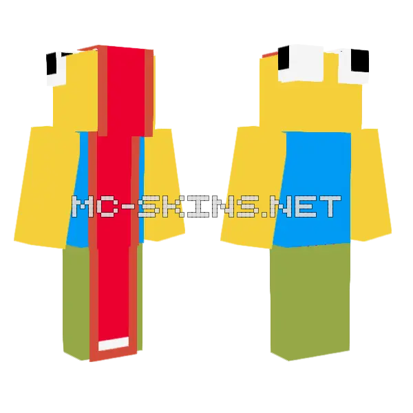 Crazy Roblox Noob Minecraft skin, front and back