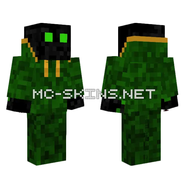Creep Clothes On Minecraft skin, front and back