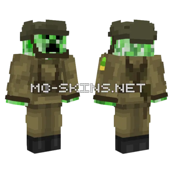 Creeper Army Minecraft skin, front and back