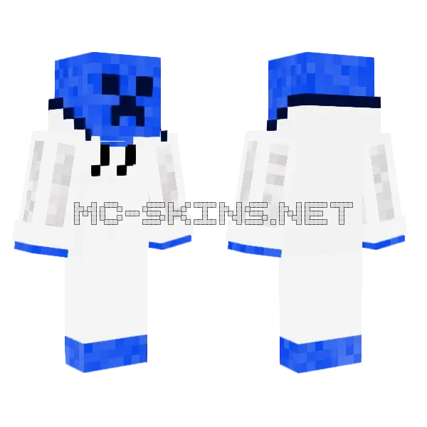 Creeper Blue Minecraft skin, front and back