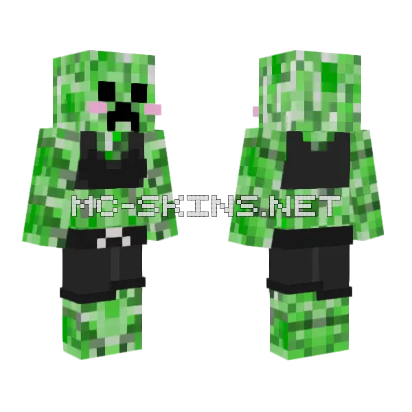 Creeper Bra Minecraft skin, front and back