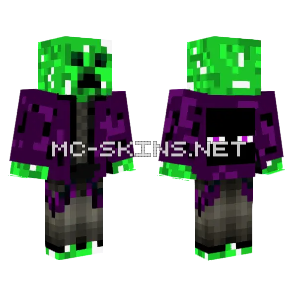 Creeper Enderman Hoodie Minecraft skin, front and back