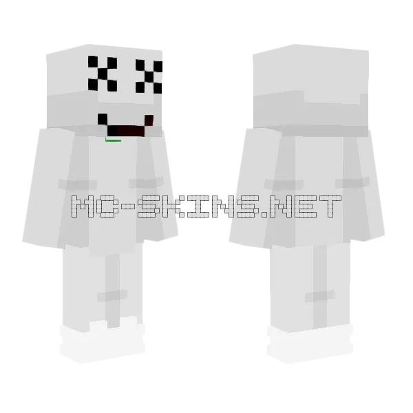 Creeper Face Dead Minecraft skin, front and back