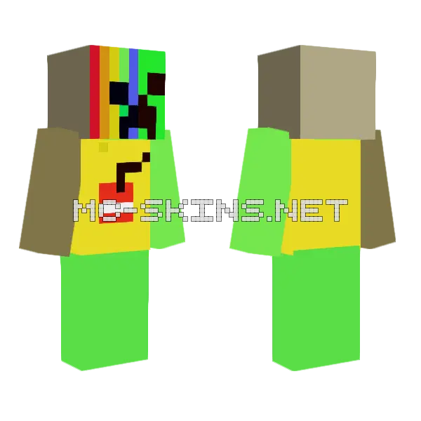 Creeper Face Hoodie, front and back