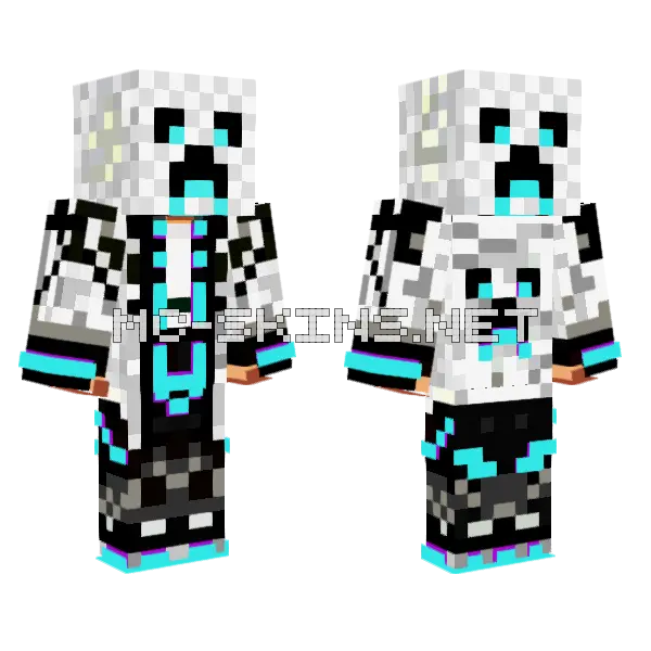 Creeper Futur Suit Minecraft skin, front and back