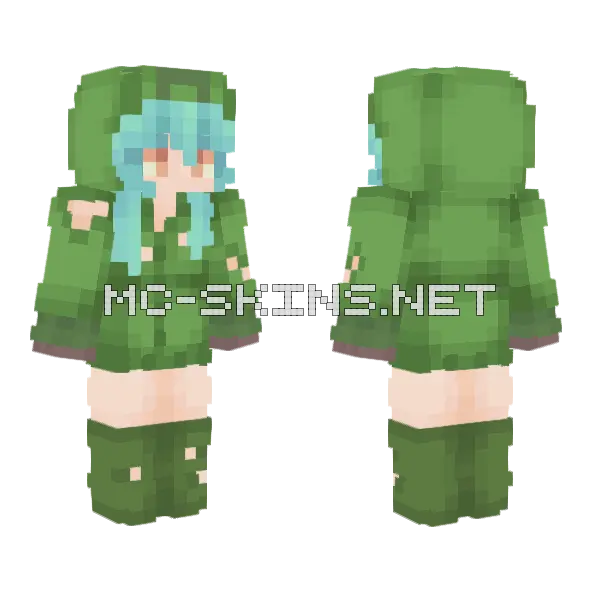 Creeper Girl Charged Minecraft skin, front and back