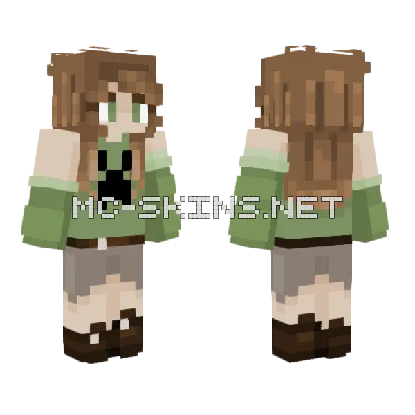 Creeper Girl Skin Minecraft skin, front and back