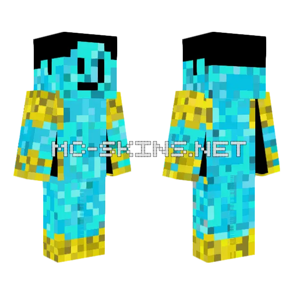 Creeper Gold Minecraft skin, front and back