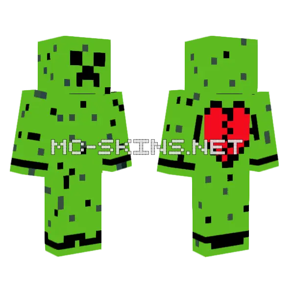 Creeper Heart Skin Minecraft skin, front and back