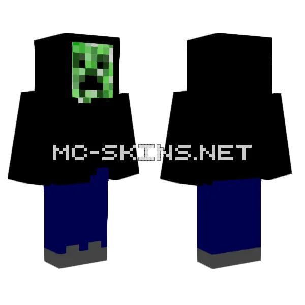 Creeper Hoodie Minecraft skin, front and back