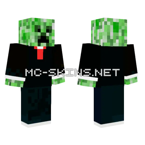 Creeper In A Suit Minecraft skin, front and back