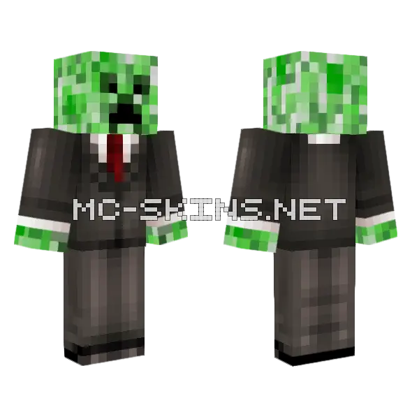 Creeper In Suit Minecraft skin, front and back