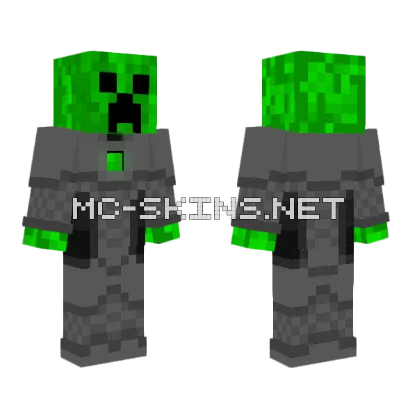 Creeper Knight With Arms Minecraft skin, front and back