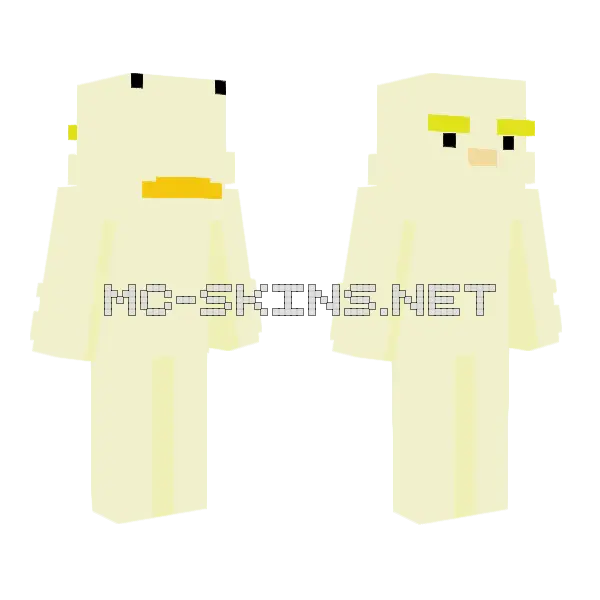Creepy Grumpy Duckling Minecraft skin, front and back