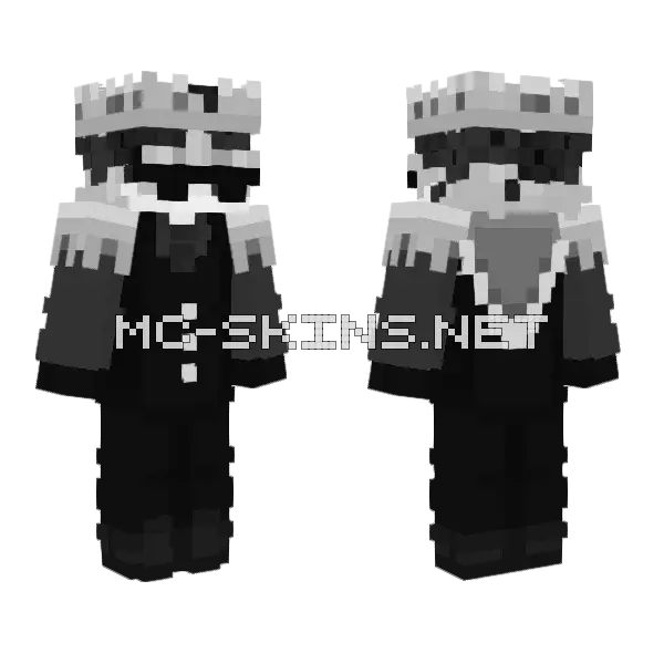 Creiyo B W Minecraft skin, front and back
