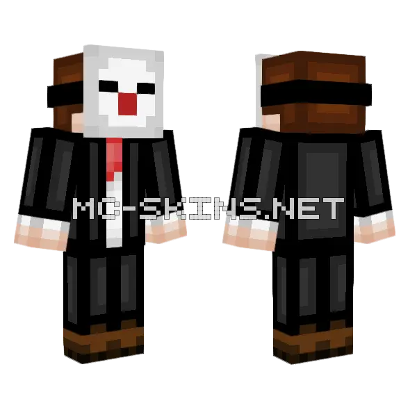 Criminal Clown Goon Suit Minecraft skin, front and back