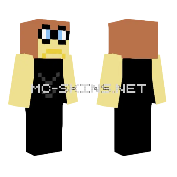 Criminal With Glasses And Suit Minecraft skin, front and back