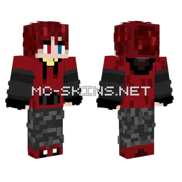 Crimson 2 0 Minecraft skin, front and back