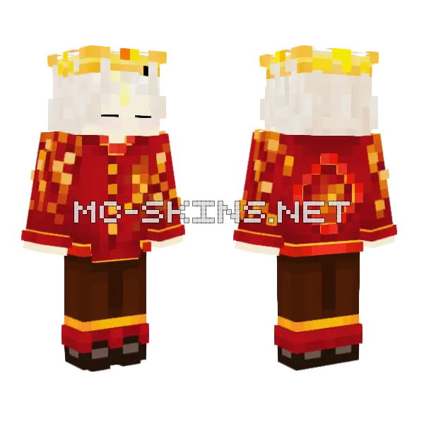 Crimson And Gold Mage Minecraft skin, front and back
