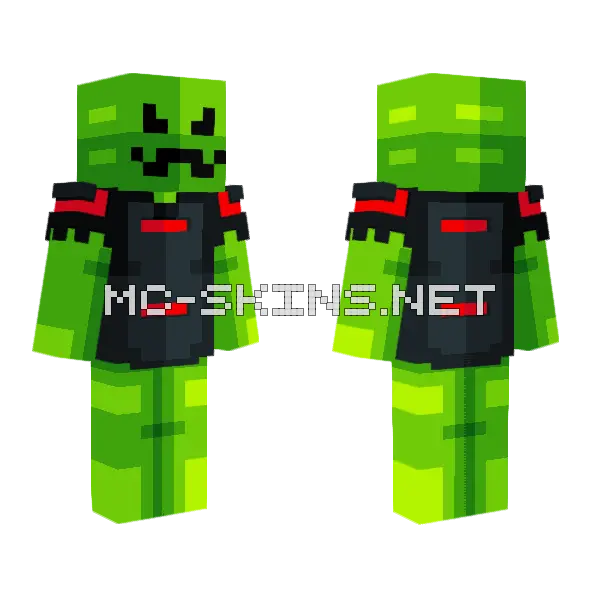 Crimson Caverns Minecraft skin, front and back