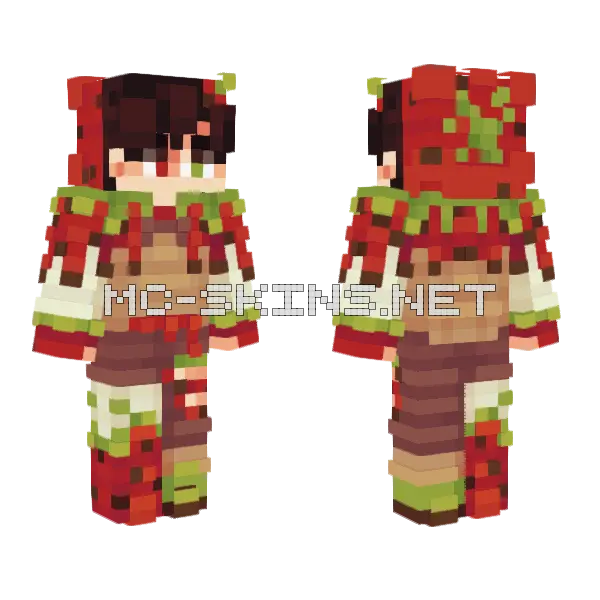 Crimson Cyclops Firebreathman Minecraft skin, front and back