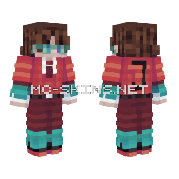 Crimson Cyclops Pandora Box Minecraft skin, front and back