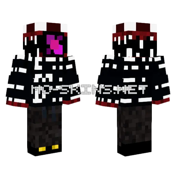 Crimson Dark Creator Minecraft skin, front and back