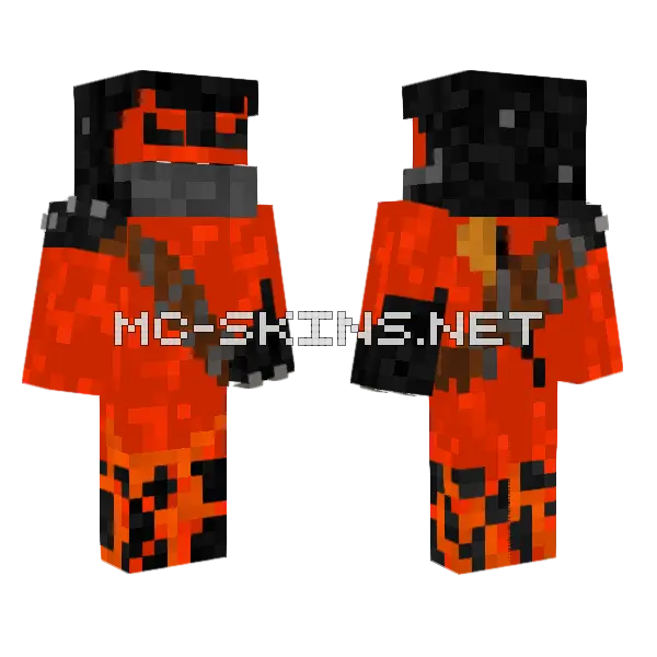 Crimson Hunter Minecraft skin, front and back