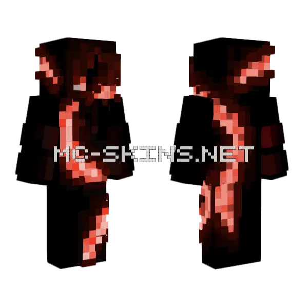 Crimson Infection Minecraft skin, front and back