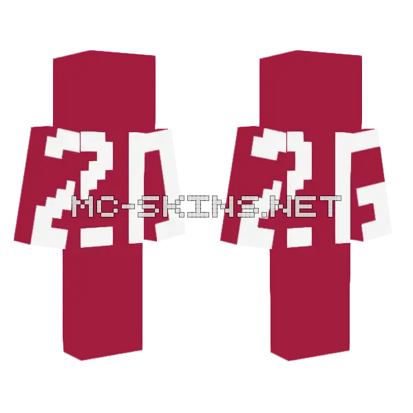 Crimson Knight Armor Minecraft skin, front and back