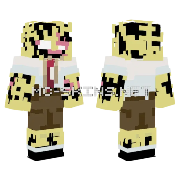 Crimson Morning Spongebob Minecraft skin, front and back