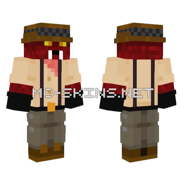 Crimson Pack Mule Minecraft skin, front and back