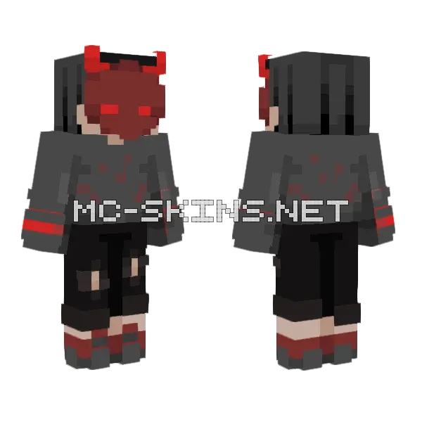 Crimson RQ Minecraft skin, front and back