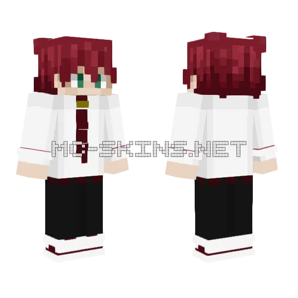 Crimson Scholar Minecraft skin, front and back