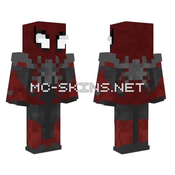 Crimson Spider Minecraft skin, front and back
