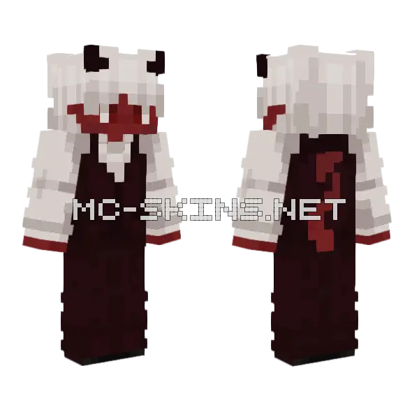 Crimson Vampire Minecraft skin, front and back
