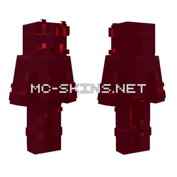 Crimson Wolf Minecraft skin, front and back