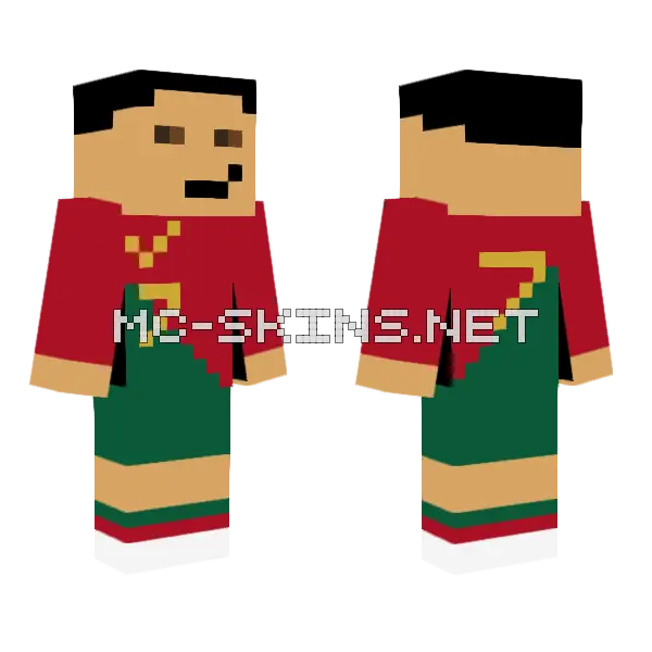 Cristian Ronaldo 2 0 Minecraft skin, front and back