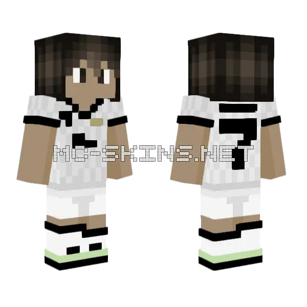 Cristiano Ronaldo Minecraft skin, front and back
