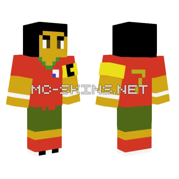 Cristiano Ronaldo Footballer Minecraft skin, front and back
