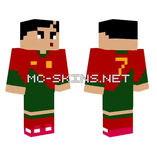 Cristiano Ronaldo Siu Minecraft skin, front and back