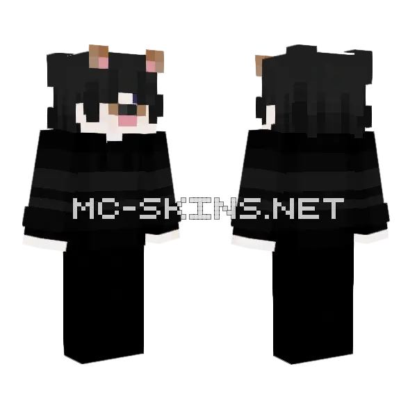 Cristiiii Black Hair Minecraft skin, front and back
