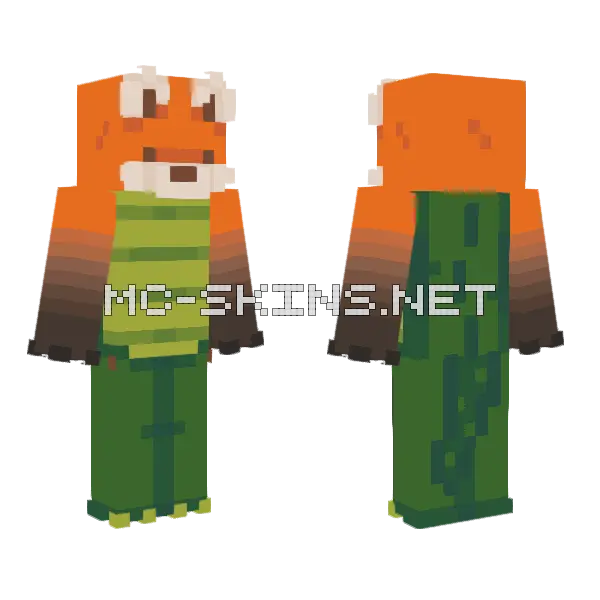 Crocfox Minecraft skin, front and back