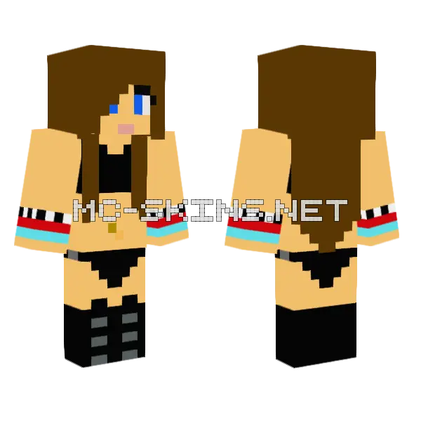 Croptop Girlfriend Minecraft skin, front and back